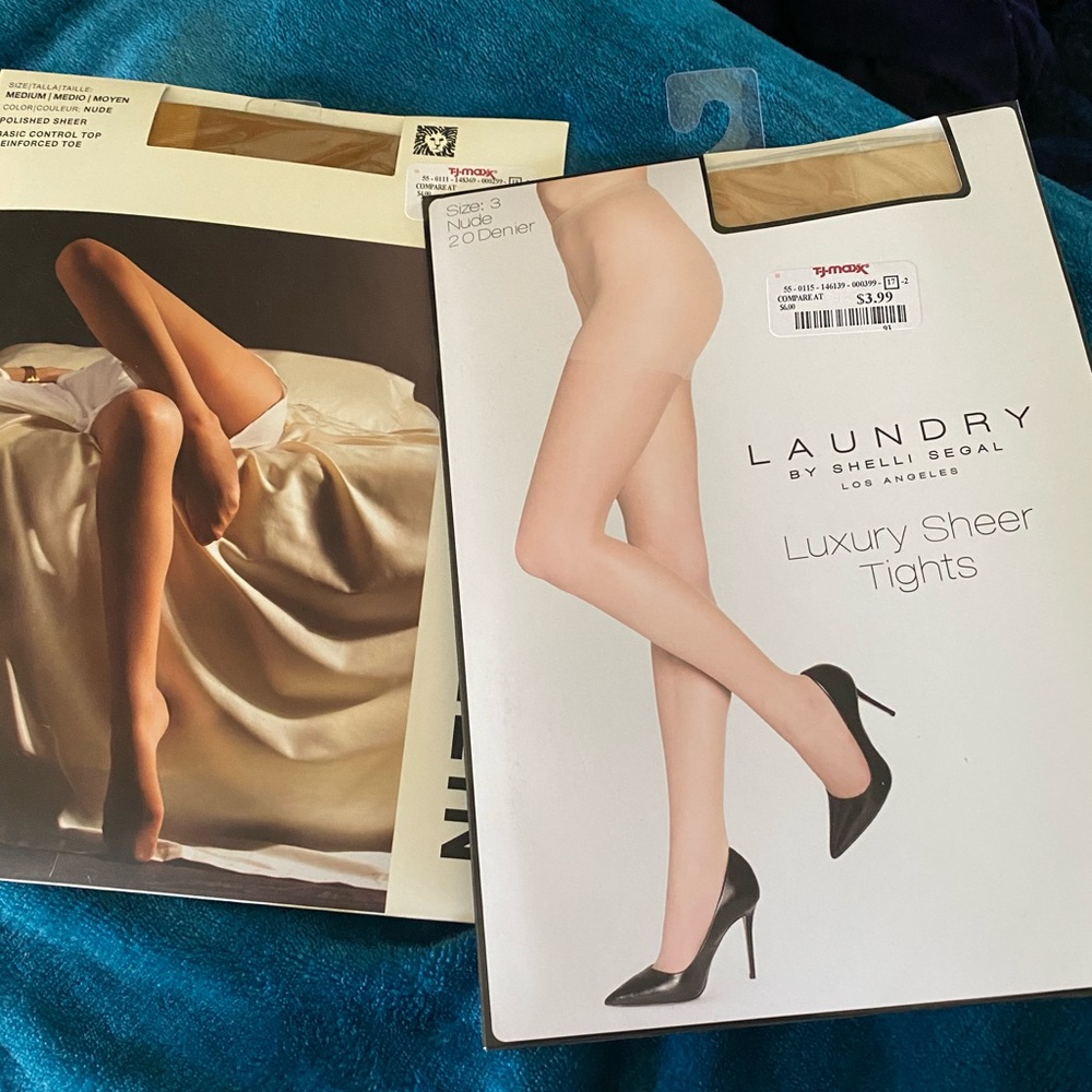 3 packs of womens nylons/tights. See pictures for details. Black tights, 2 pr
